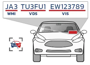 شماره VIN روی شیشه جلو