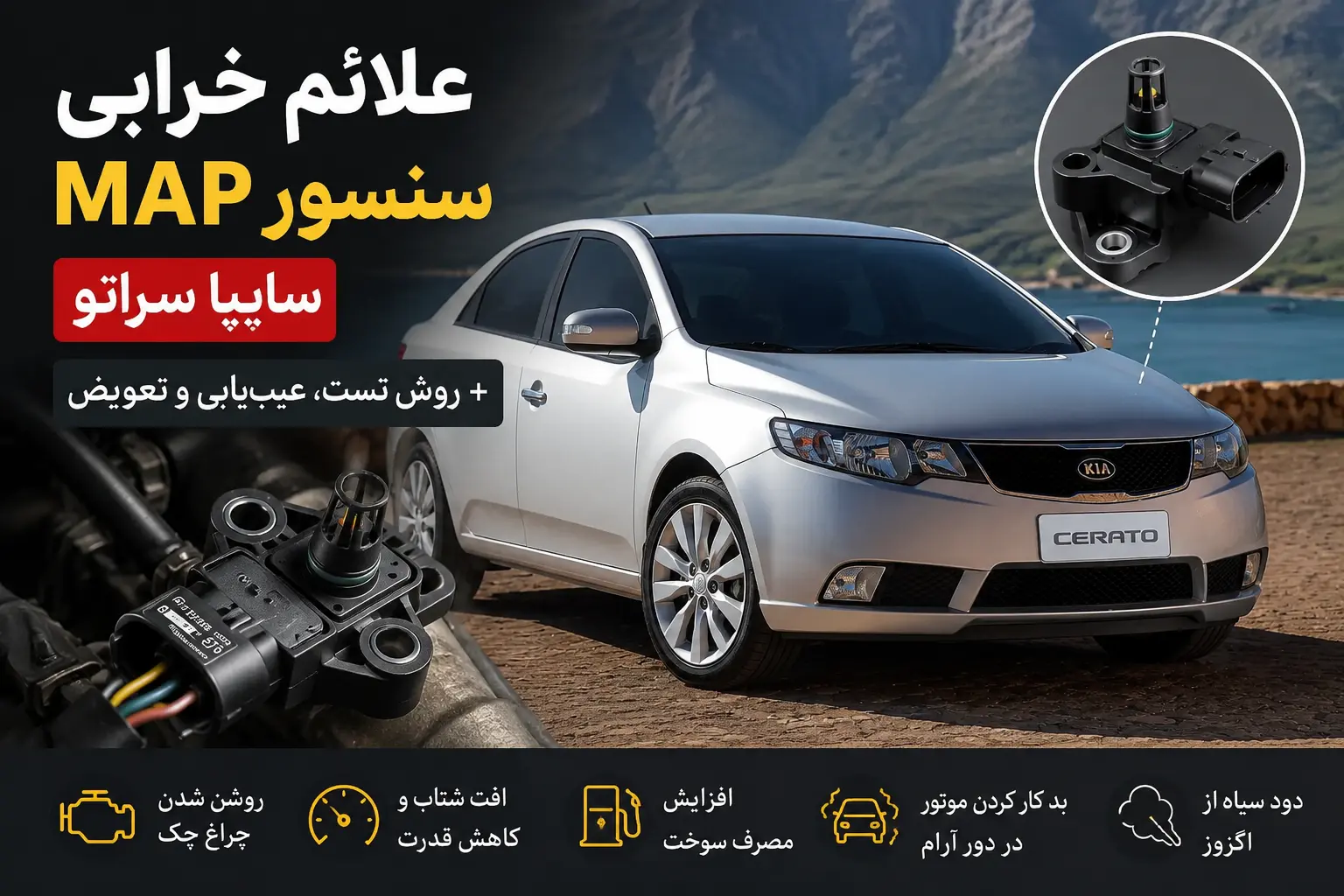 سنسور مپ سراتو علائم خرابی