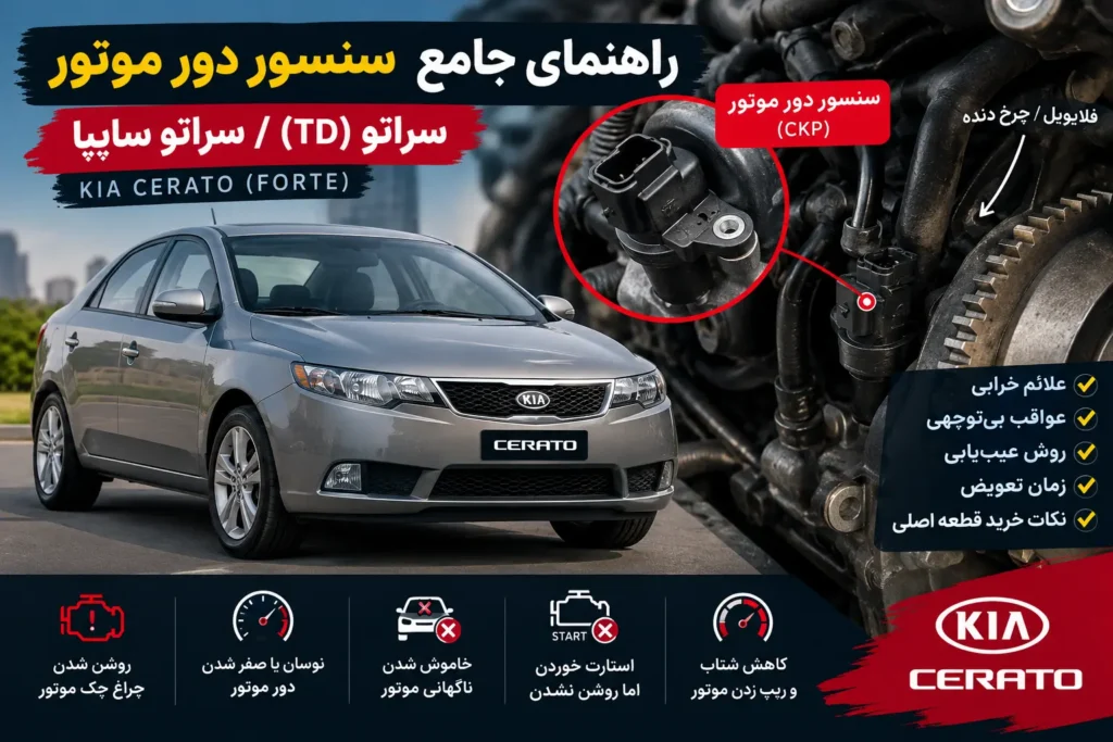 علائم خرابی سنسور دور موتور سراتو TD